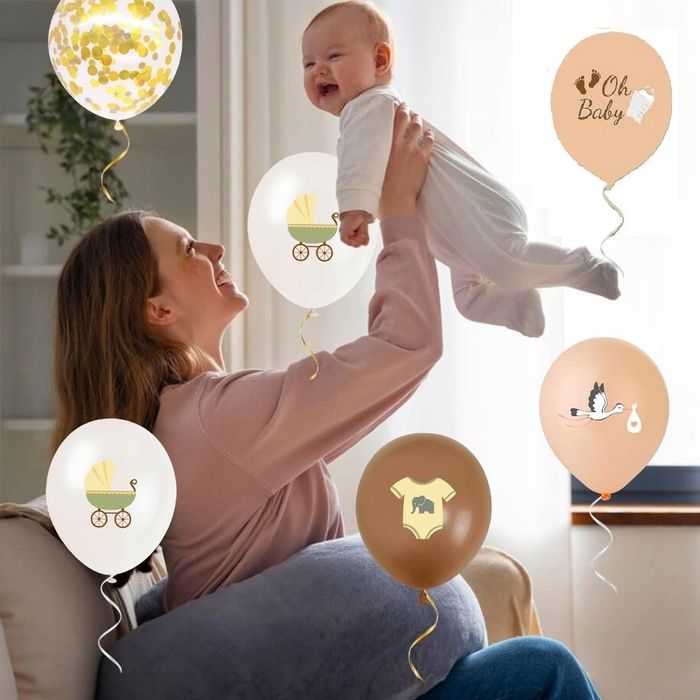 Zestaw Dekoracji balony na chrzest baby shower na przyjazd dziecka