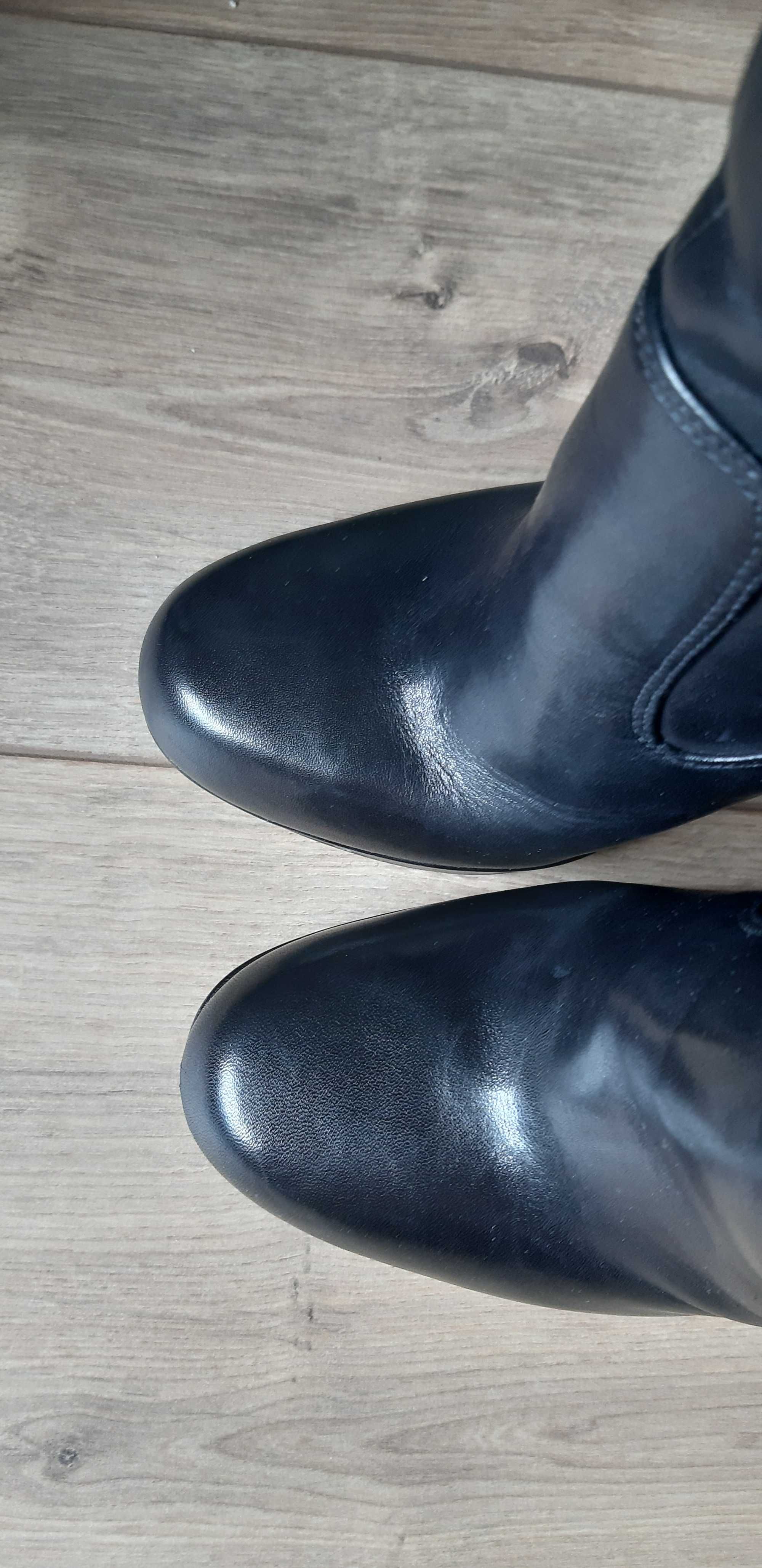 Czarne kozaki wysokie GUESS 37 skóra  naturalna jak nowe