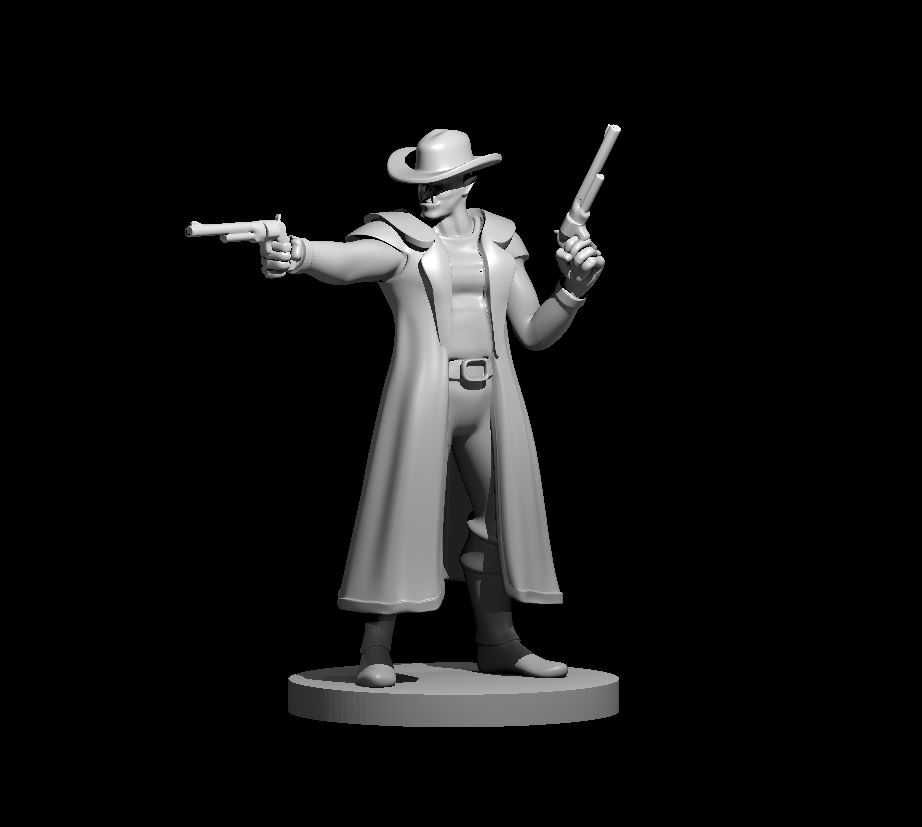 Miniaturas Aventureiros RPG Impressos em 3D - Classe: Gunslinger