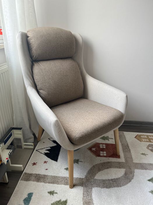 Fotel elegancki nowoczesny beż brąz