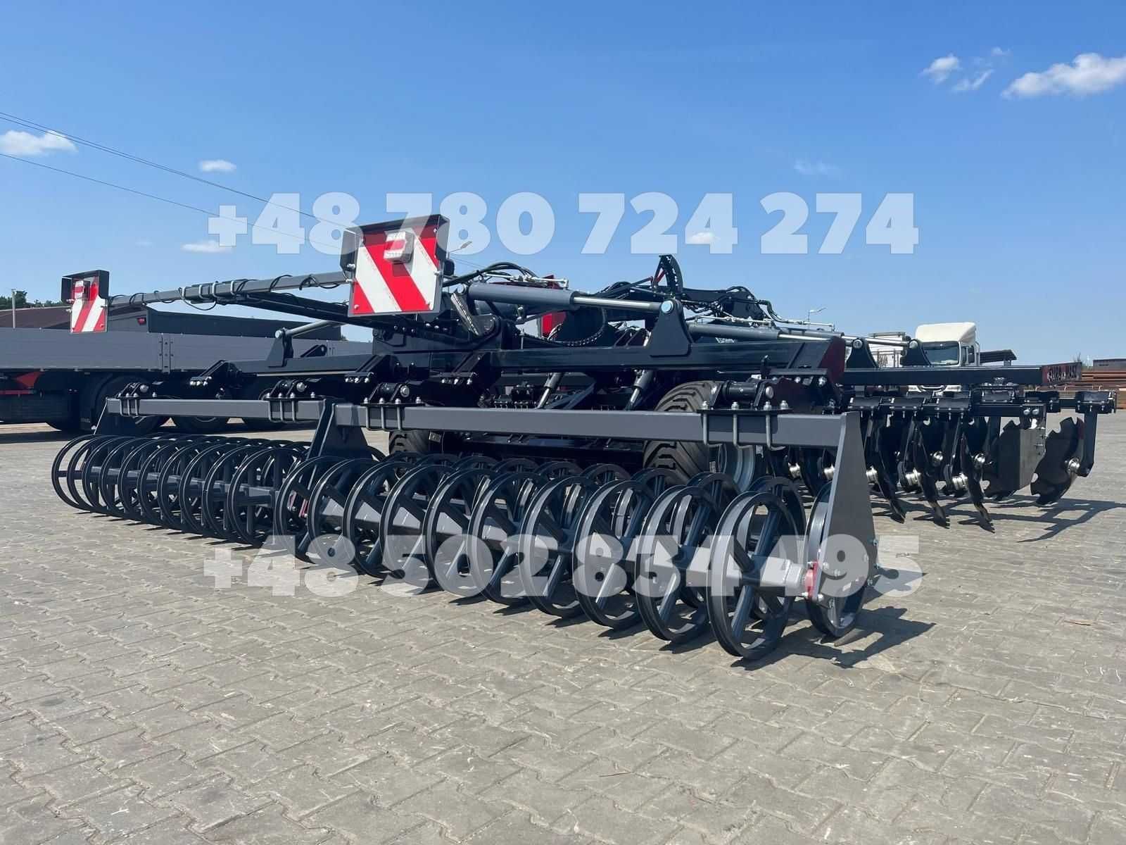 BRONA TALERZOWA ciężka hydraulicznie składana +dyszel +wózek EURO-MASZ