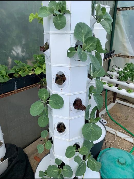Torre de aeroponia vertical Groho para 64 plantas - novo