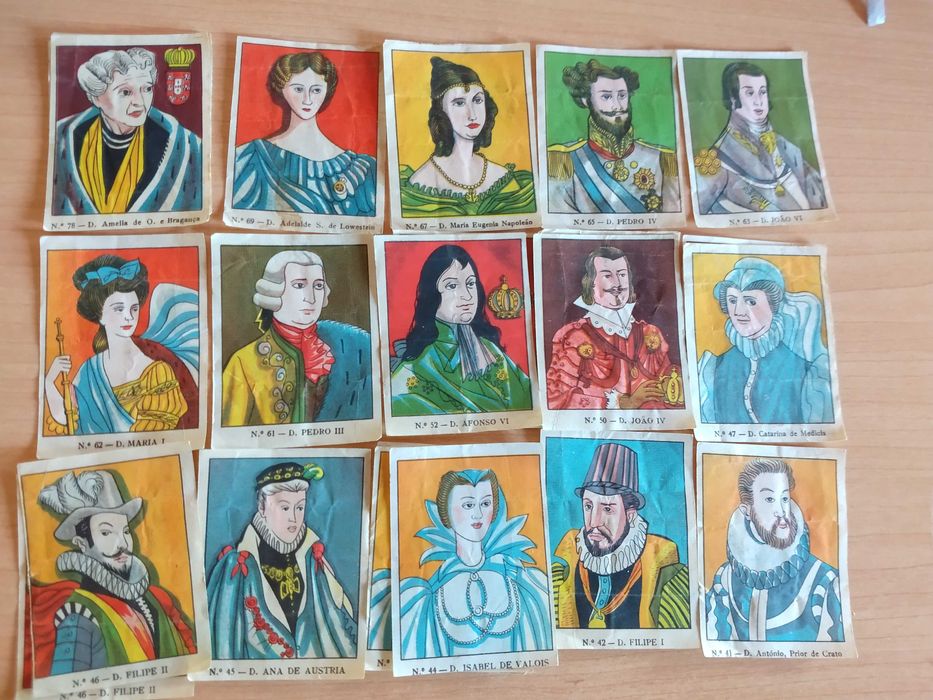 Cromos Caramelos Reis e Rainhas de Portugal