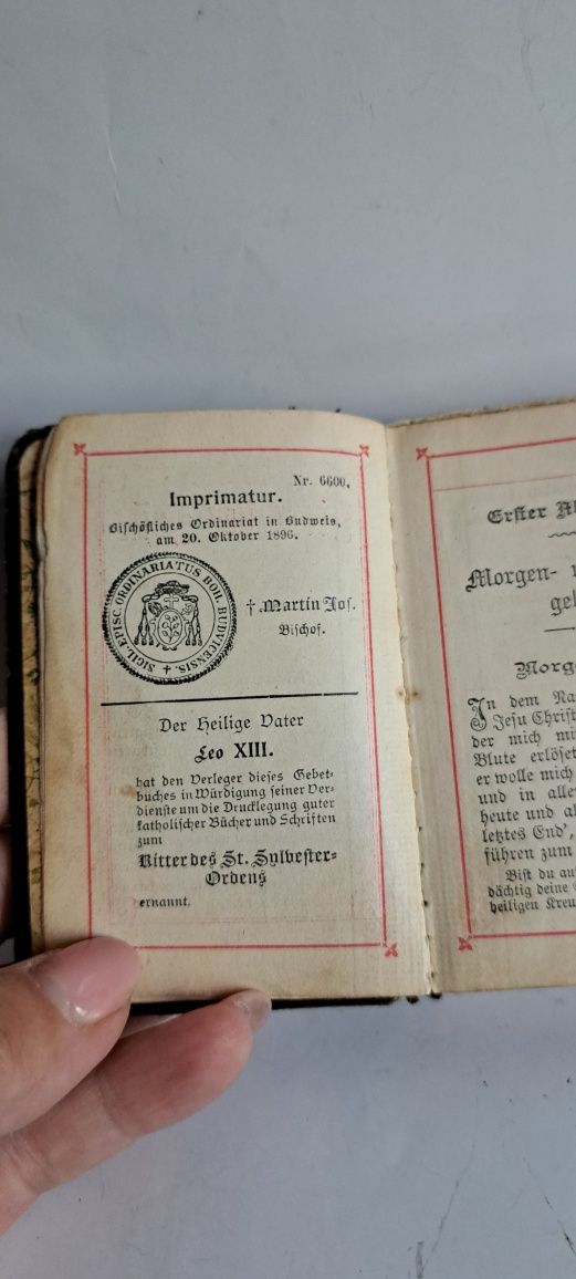 Stara antyczna książeczka religijna  1904