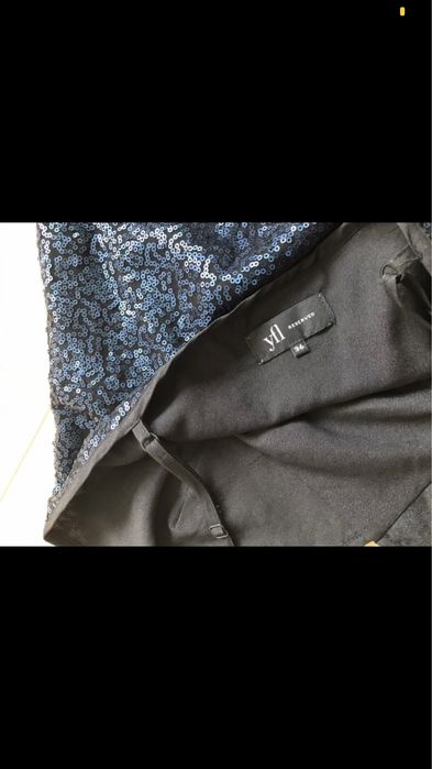 Sukienka wieczorowa granatowa z cekinami r. 36