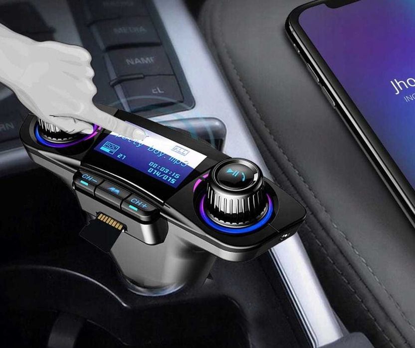 transmiter fm bluetooth 5.0 usb wielofunkcyjny 8w1 zestaw głośnomówiąc