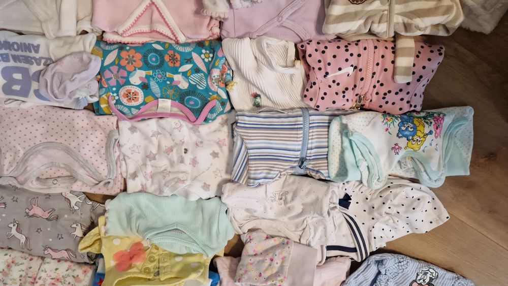 Mega paka ubranek dla dziewczynki 101 sztuk 56/62