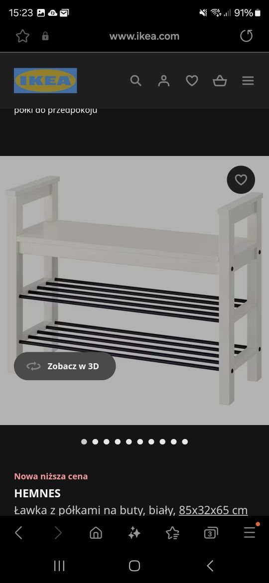 Ławka do przedpokoju hemnes czarna