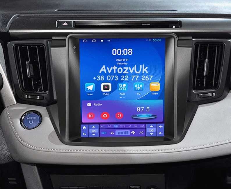 Android 14 RAV4 Toyota RAV 4 Tesla Рав 4 Дисплей GPS CarPlay Магнитола