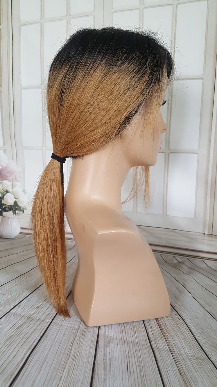 Peruka naturalna Agnkeszka blond karmel z włosów naturalnych