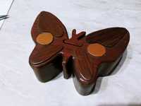 Drewniany motyl szkatułka na biżuterie