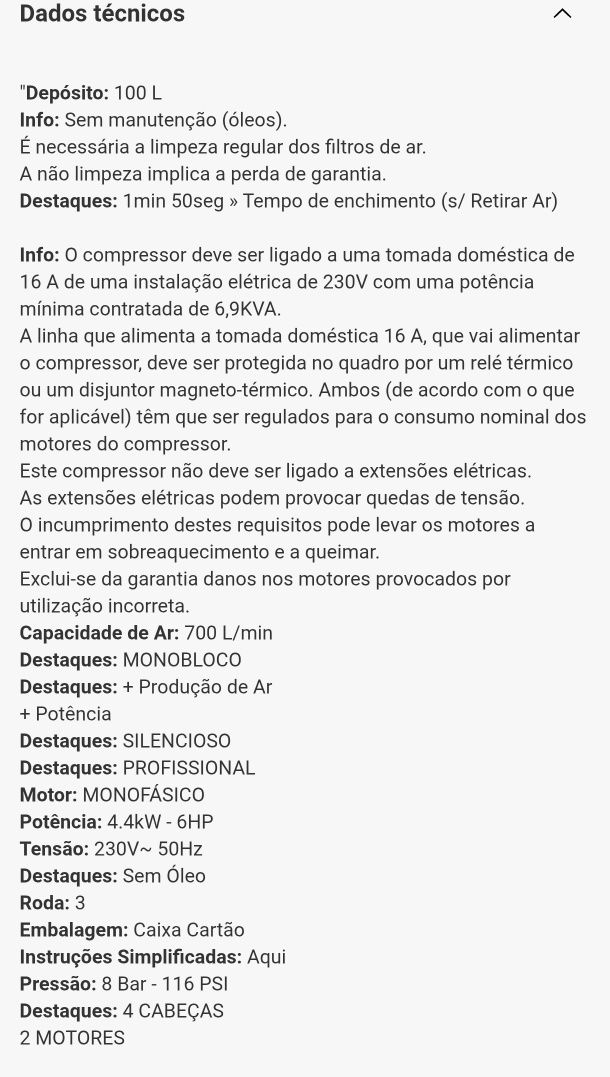 Compressor 100 litros silencioso