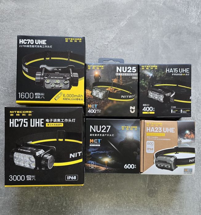 Nitecore NU11, NU50, HC65M UHE, NU25, NU50, NU53, NU05, UT27, HC60 UHE