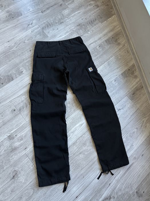 Карго штани чоловічі Carhartt Aviator чорні на утяжках