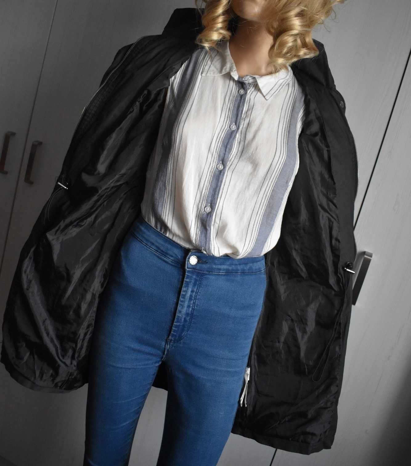 Kurtka parka 34 XS woskowana wiosenna z kapturem przejściowa wiosnę