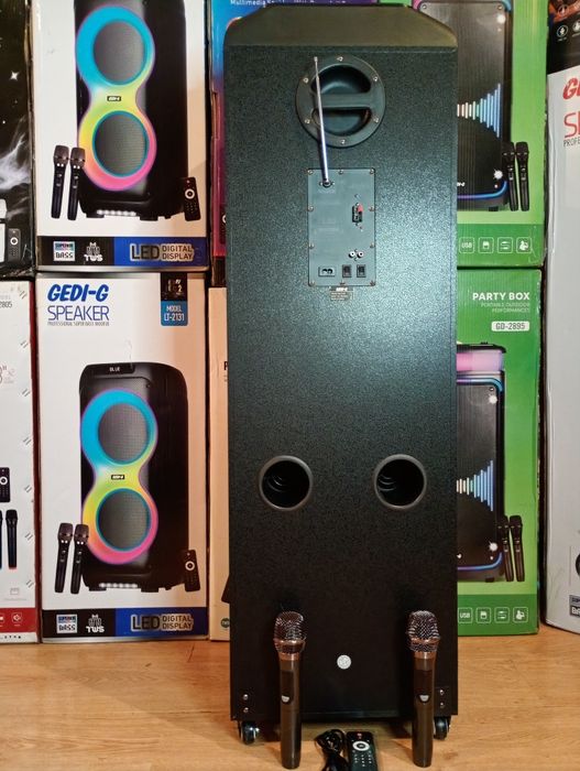 Блютуз караоке акустика GeDi-25(SD,USB,FM) ПультДУ,2микрофона