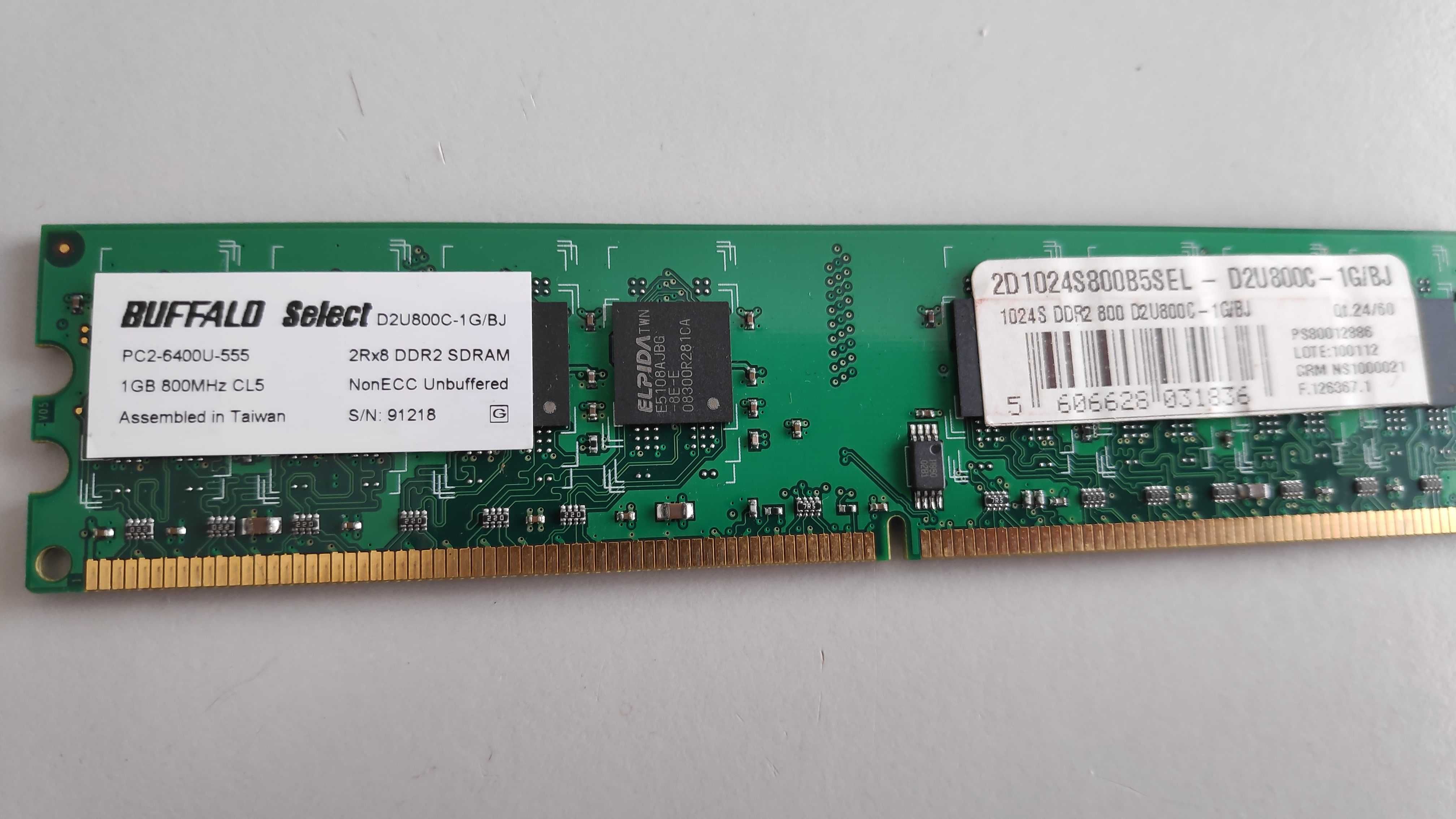 1 GB DDR2-RAM 240-pin PC2-6400U non-ECC CL5 'Buffalo Select D2U800C-1G