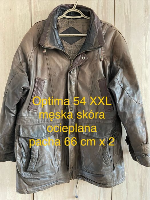 Optima męska brązowa 54 XXL kurtka skóra skórzana cieniowana