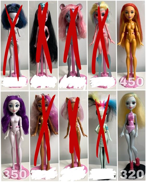 Ляльки Монстер Хай нюд Френки Штейн Лагуна Клодин Братц Ель Іді Раріті