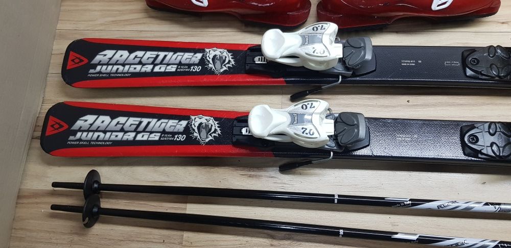 Komplet Narty 130 cm VOLKL Buty roz 38.5 Kijki Kask Gogle