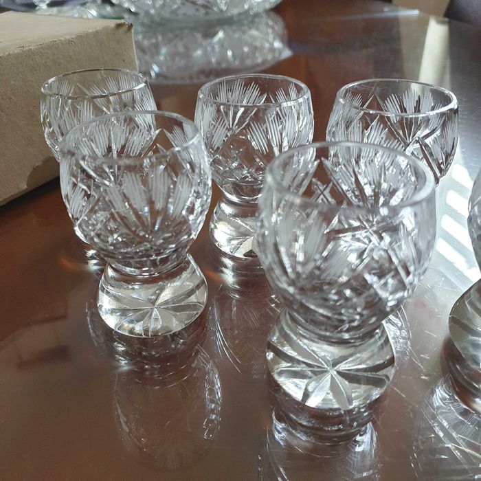 Kieliszki do wódki kryształowe szkło kryształy komplet 6 sztuk