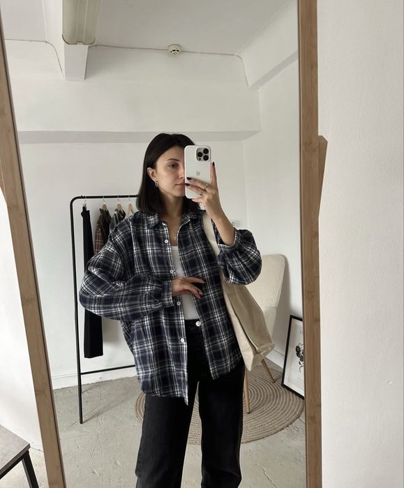 Сорочка оверсайз в клітинку