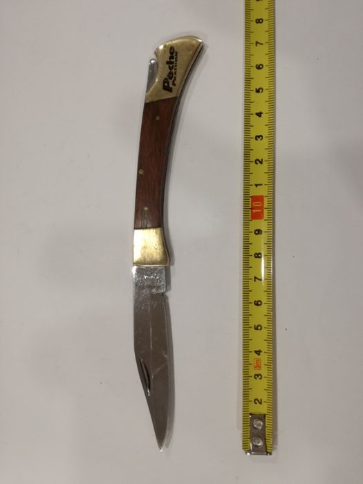 Canivete de Coleção de Pesca c/ Entalhe e Estojo em Couro