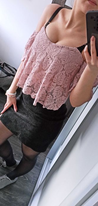 Koronkowa bluzka damska NA SYLWESTRA hiszpanka Stradivarius NA IMPREZĘ