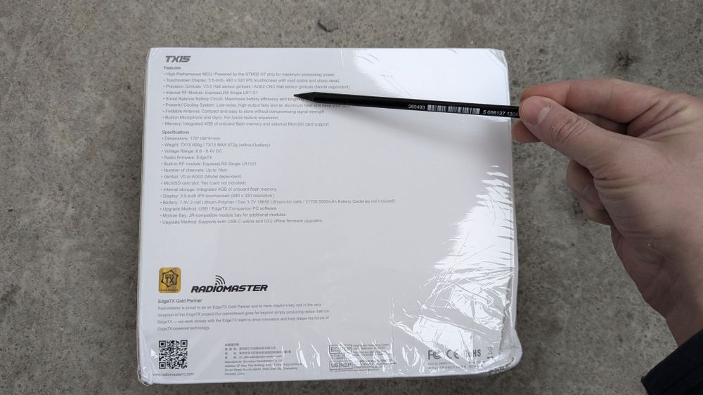 Пульт (аппаратура) Radiomaster TX15 MAX (Black) з AG02 стіками