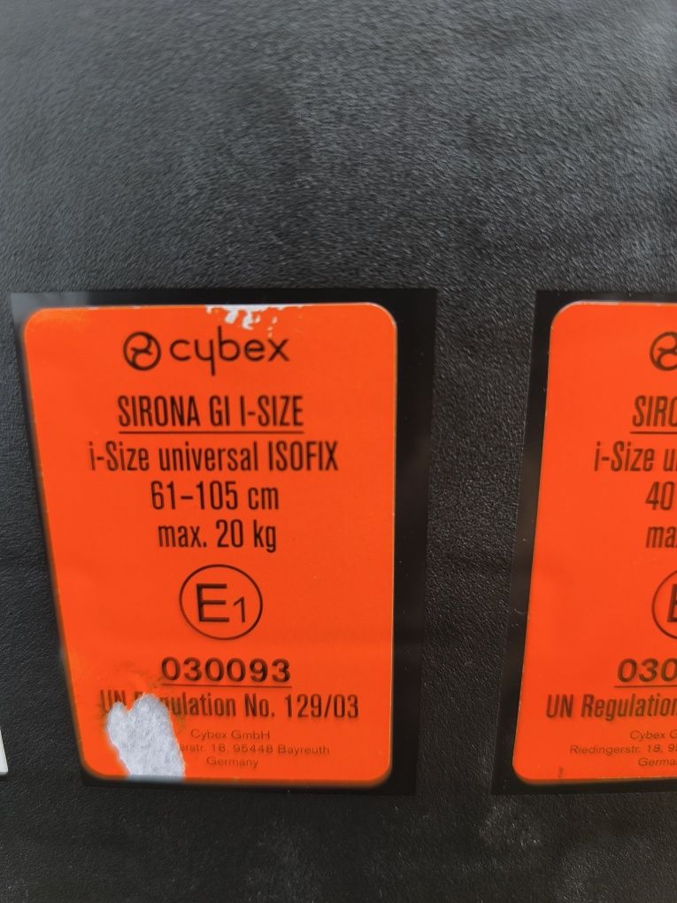 Fotelik cybex sirona g i , isofix