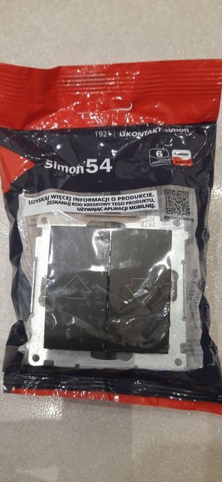 Simon 54 czarny Przycisk żaluzjowy pojedynczy