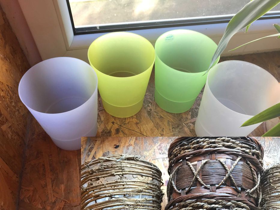 Osłonki na doniczki plastikowe - na storczyki