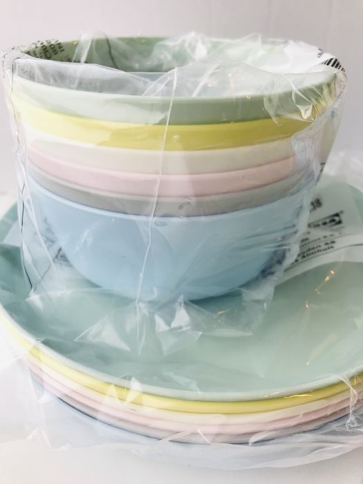 Ikea - Zestaw Miski, Talerze, Kubki, Sztućce Cena/Całość. Nowe