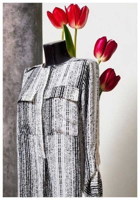 Платье рубашка в принт свободное marks&spencer с карманами