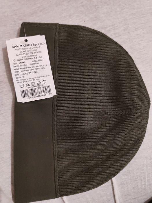 Czapka zimowa wojskowa zielona 420Z/MON