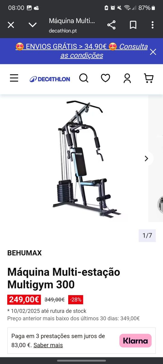 Vendo Máquina Multiestação Multigym 300/ musculação  NOVA