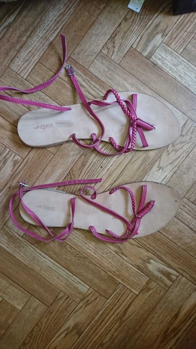 sandały japonki 39 plecione malinowe różowe