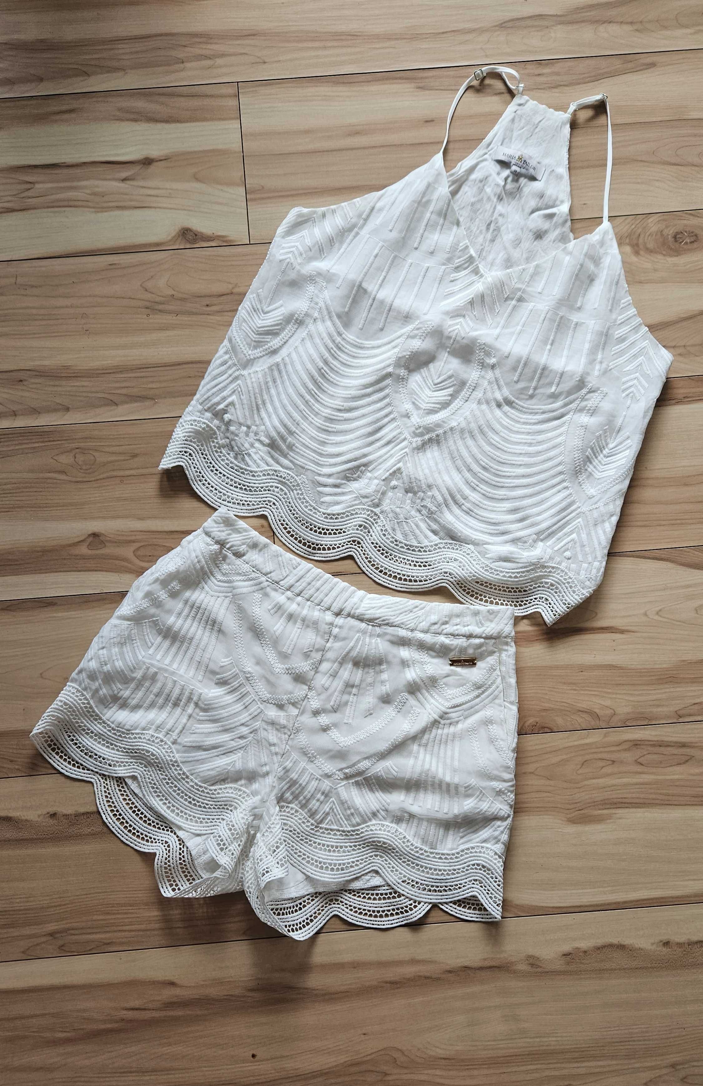 Komplet boho bluzka na ramiączkach spodenki szorty Maria Taylor M 36