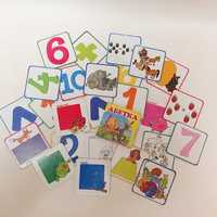 Развивающие карточки, алфавит, фрукты\овощи, кубики