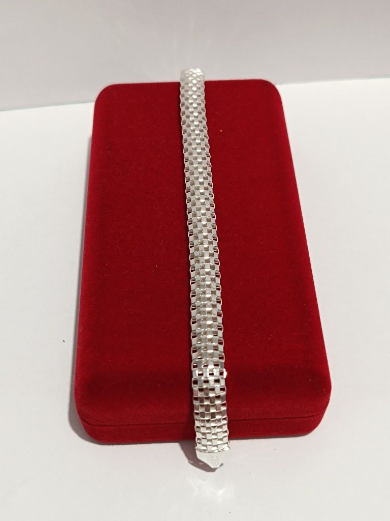 Srebrna bransoletka gruby Bismark długość 19cm, srebro 925