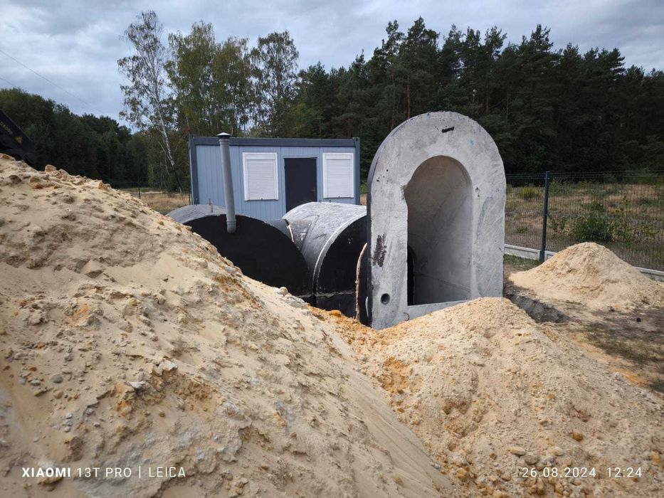 Piwnica betonowa 2x 350 ziemianka ogrodowa B30W8 drzwi schody wentylac