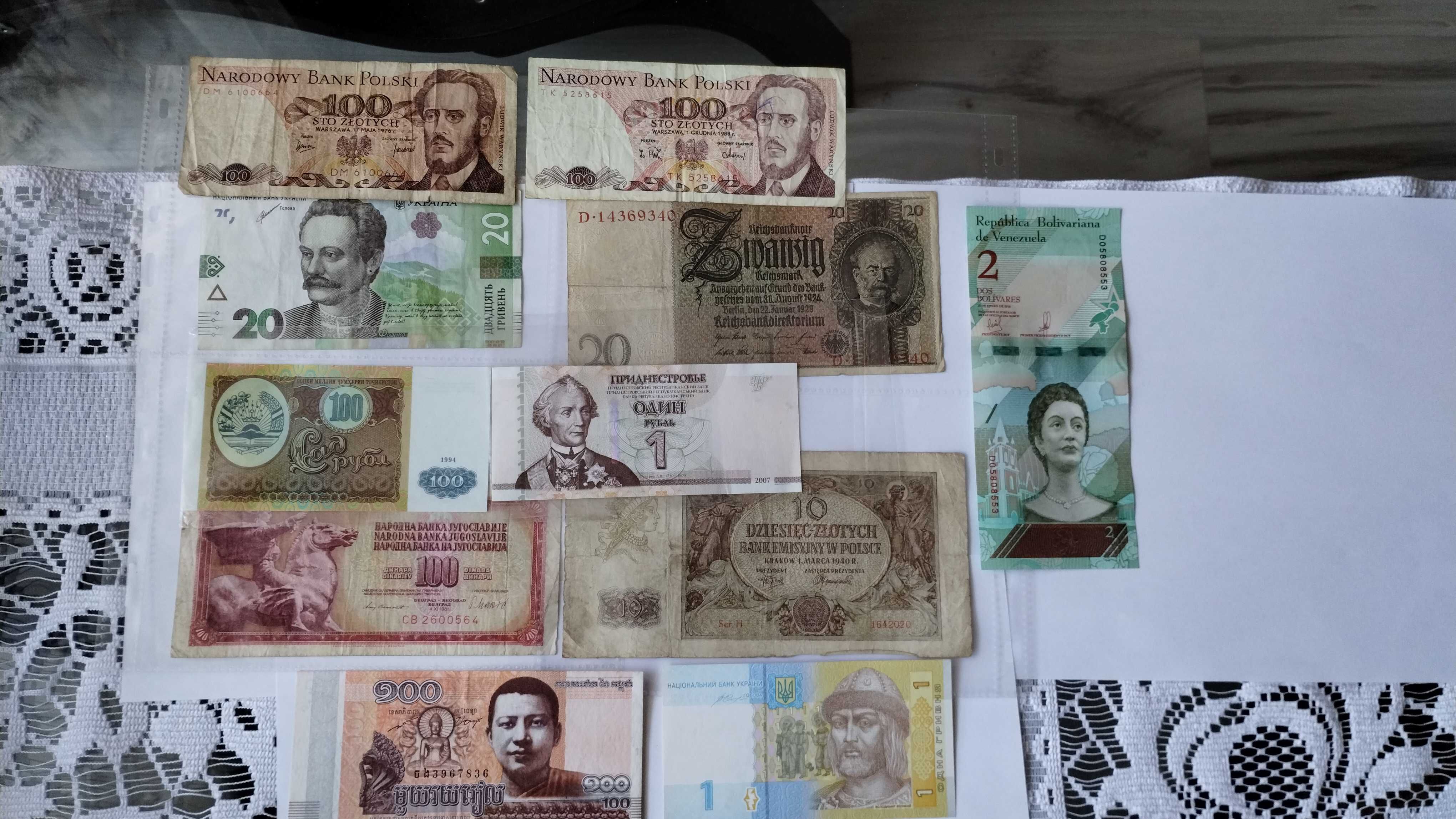 Banknoty o monety mix świata