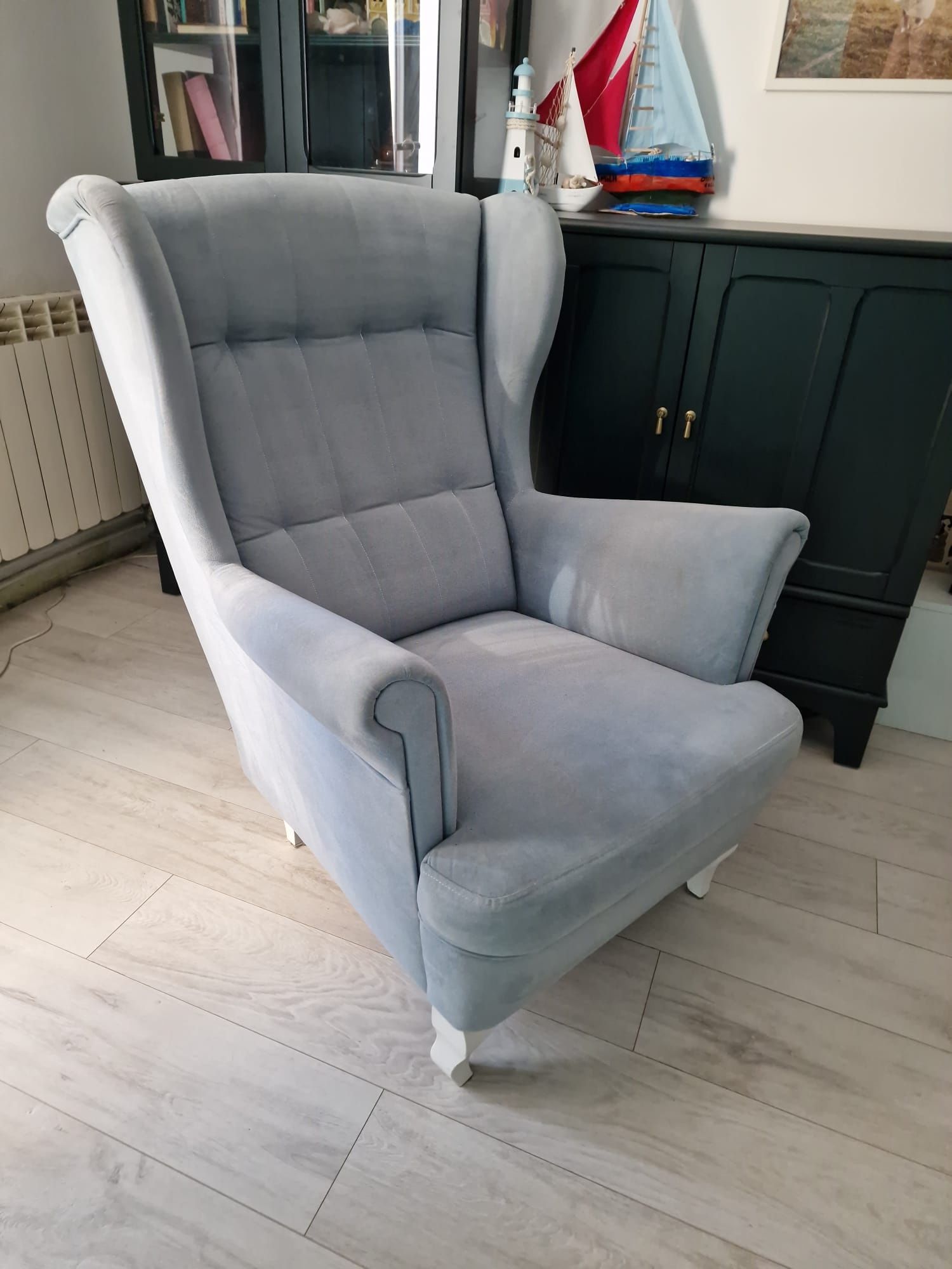 Komplet wypoczynkowy (sofa fotel pufa) w stylu uszak