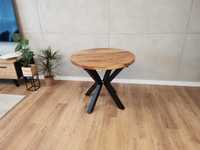 Stół okrągły rozkładany-lite drewno-dąb - loft