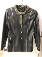 Элегантная куртка женская кожаная / пиджак кожаный / натуральная кожа