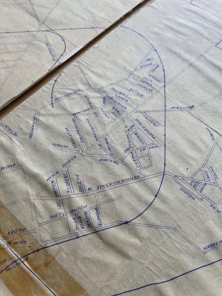 Stara mapa miasta Plocka PRL