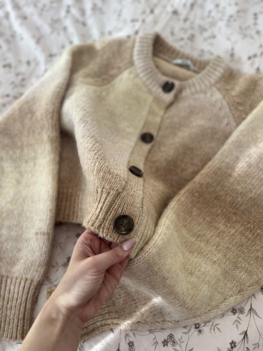 ZARA krótki kardigan sweter ombre pastelowy