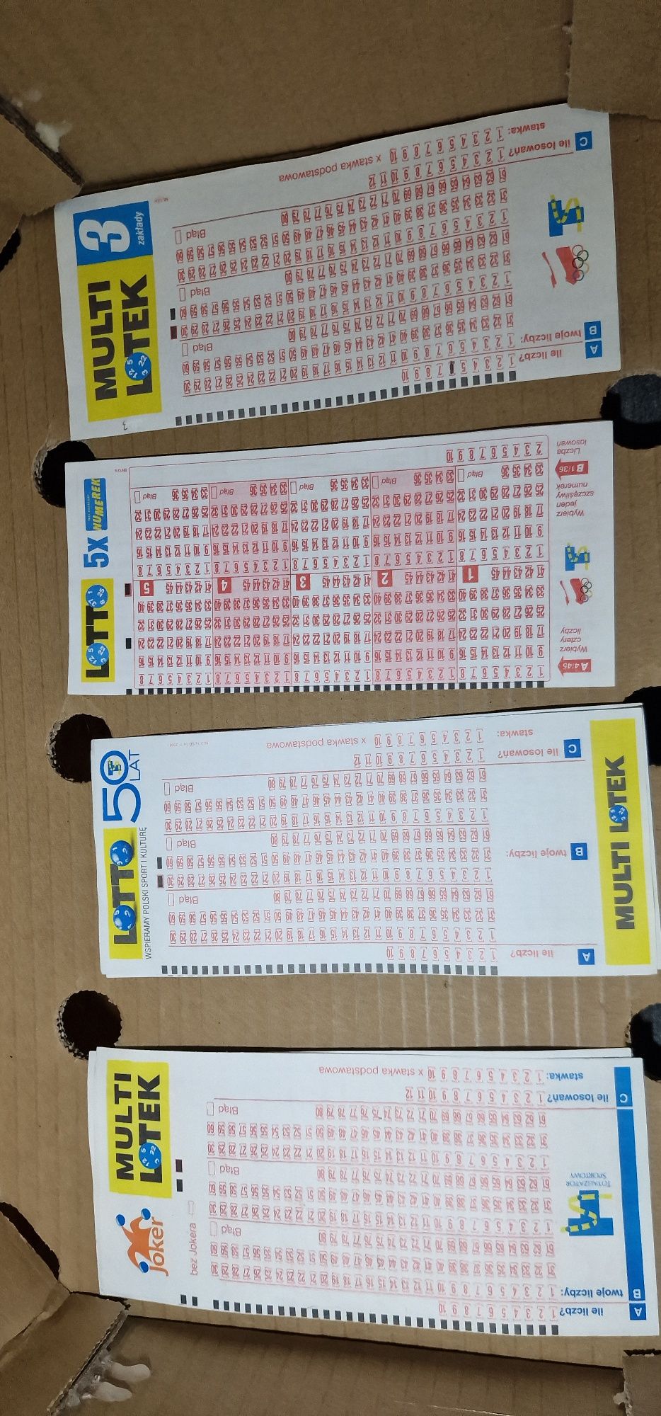 Archiwalne kolekcjonerskie kupony LOTTO Duży lotek multilotek