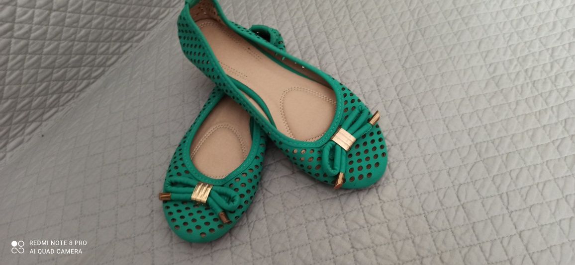 Buty Nowe baleriny zielone 37