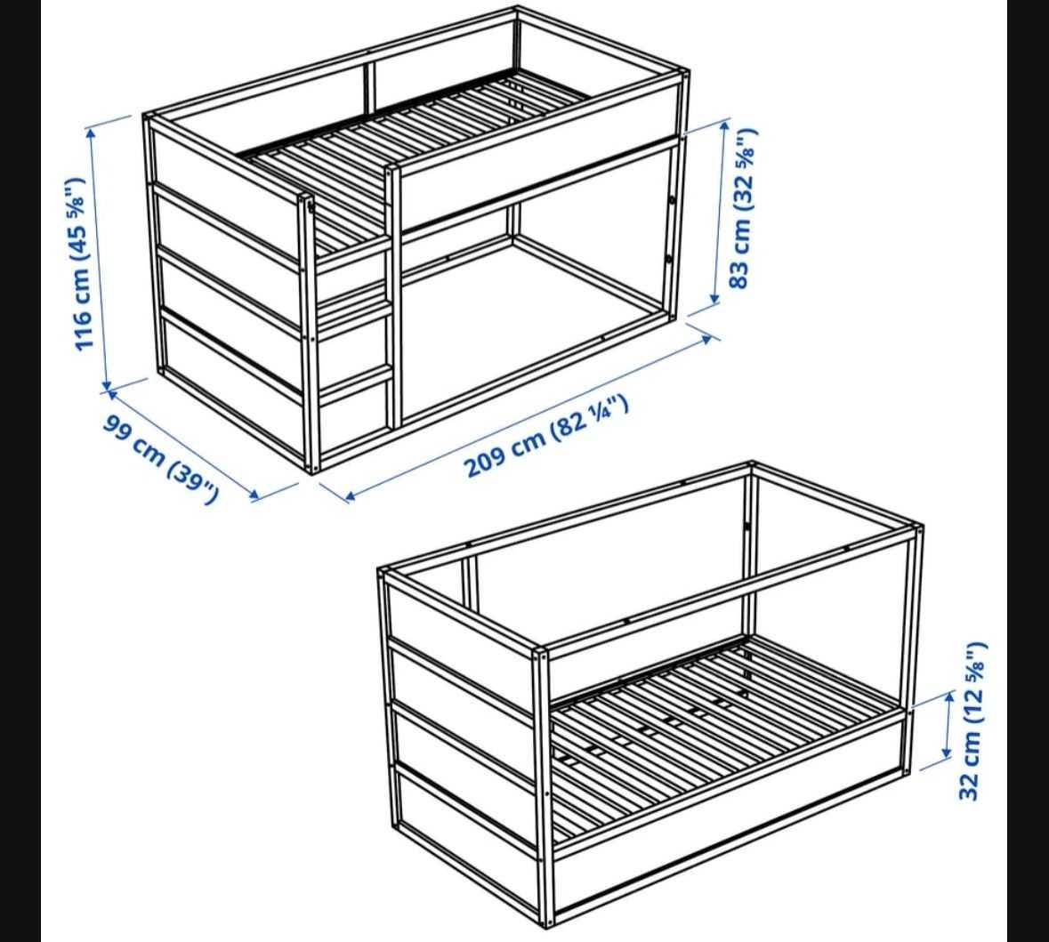 Cama Ikea Kura 90x200